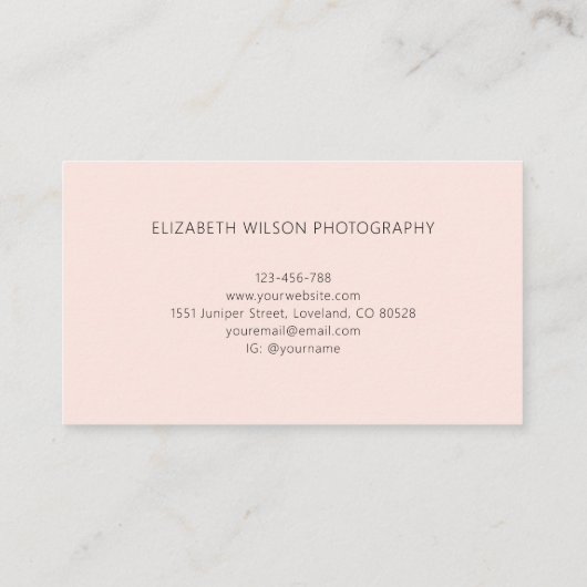 Modernes Monogramm Rosa Visitenkarte (Rückseite)