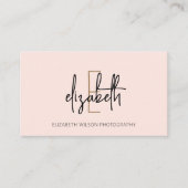 Modernes Monogramm Rosa Visitenkarte (Vorderseite)