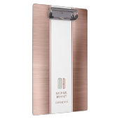 Modernes Monogramm Rose Gold Pink Business Klemmbrett (Rechts)
