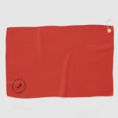 Modernes Monogramm rot und schwarz Golfhandtuch (Horizontal)