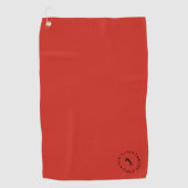 Modernes Monogramm rot und schwarz Golfhandtuch (Vorderseite)