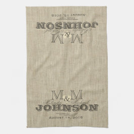 Modernes Monogramm | Rustikale Beige Handtuch