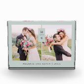 Modernes Monogramm | Sage Green Two Fotoblock (Vorderseite)