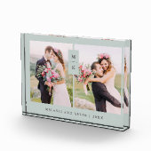 Modernes Monogramm | Sage Green Two Fotoblock (Rechts)