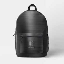 Modernes Monogramm Schwarz Bedruckter Rucksack