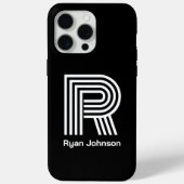 Modernes Monogramm Schwarz Case-Mate iPhone Hülle (Rückseite)