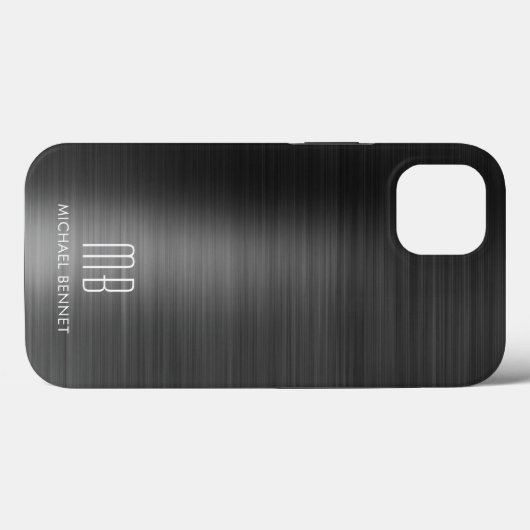 Modernes Monogramm Schwarz Case-Mate iPhone Hülle (Rückseite (Horizontal))