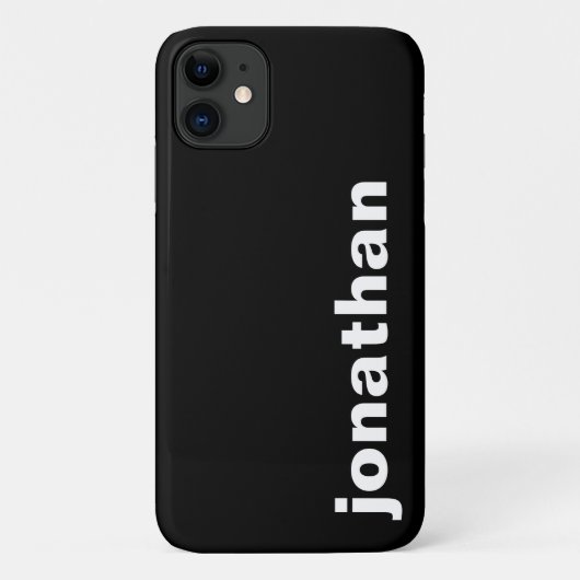 Modernes Monogramm Schwarz Case-Mate iPhone Hülle (Rückseite)