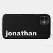 Modernes Monogramm Schwarz Case-Mate iPhone Hülle (Rückseite (Horizontal))