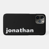 Modernes Monogramm Schwarz Case-Mate iPhone Hülle (Rückseite (Horizontal))