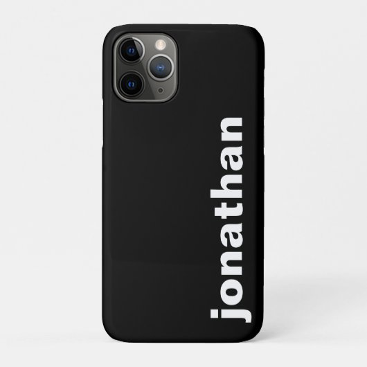 Modernes Monogramm Schwarz Case-Mate iPhone Hülle (Rückseite)