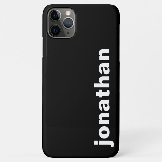 Modernes Monogramm Schwarz Case-Mate iPhone Hülle (Rückseite)