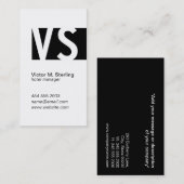 Modernes Monogramm (schwarz) Visitenkarte (Vorne/Hinten)
