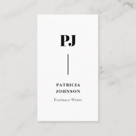 Modernes Monogramm Schwarz/Weiß Beruflich Visitenkarte