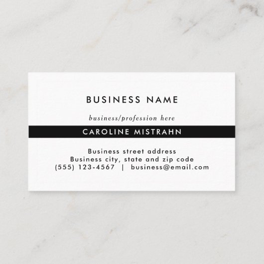 Modernes Monogramm Schwarz/Weiß Beruflich Visitenkarte (Rückseite)