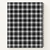 Modernes Monogramm Schwarz/Weiß Kariert Notizblock (Rückseite)