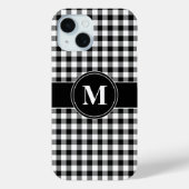 Modernes monogramm Schwarz-Weiß-Muster Case-Mate iPhone Hülle (Rückseite)