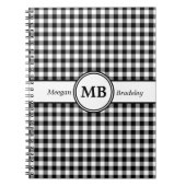 Modernes monogramm Schwarz-Weiß-Muster Notizblock (Vorderseite)