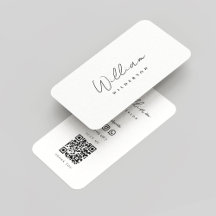 Modernes Monogramm Schwarz/Weiß-Name-Script QR