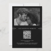 Modernes Monogramm Schwarz/Weiß QR Code Hochzeit Einladung (Rückseite)