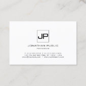 Modernes Monogramm Schwarz-weiß Schlicht Beruflich Visitenkarte (Rückseite)