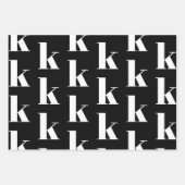 Modernes Monogramm Schwarz-weißer, individueller A Geschenkpapier Set (Vorderseite 3)