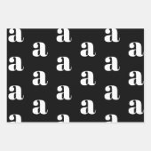 Modernes Monogramm Schwarz-weißer, individueller A Geschenkpapier Set (Vorderseite 2)