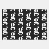 Modernes Monogramm Schwarz-weißer, individueller A Geschenkpapier Set (Vorderseite)