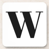 Modernes Monogramm Schwarz-weißer, individueller A Getränkeuntersetzer (Vorderseite)