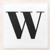 Modernes Monogramm Schwarz-weißer, individueller A Glasuntersetzer (Vorderseite)