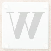 Modernes Monogramm Schwarz-weißer, individueller A Glasuntersetzer (Rückseite)
