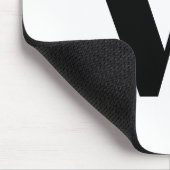 Modernes Monogramm Schwarz-weißer, individueller A Mousepad (Ecke)