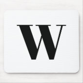 Modernes Monogramm Schwarz-weißer, individueller A Mousepad (Vorne)