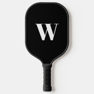 Modernes Monogramm Schwarz-weißer, individueller A Pickleball Schläger