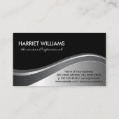 Modernes Monogramm | Schwarzer Hintergrund der Met Visitenkarte (Rückseite)