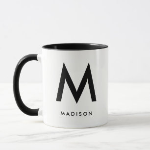 Modernes Monogramm   Schwarzweiss Tasse