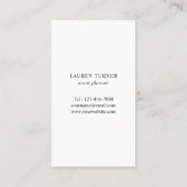 Modernes Monogramm Schwarzweiss Visitenkarte (Rückseite)