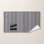 Modernes monogramm Schwarzweißstreifen-Muster Badhandtuch Set (Handtuch)