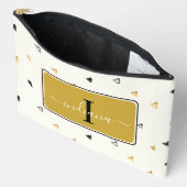 Modernes Monogramm Script Abstraktes Muster Zubehörtasche (Offen)