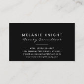 Modernes Monogramm Silber-Grenze Minimalistisch Visitenkarte (Rückseite)