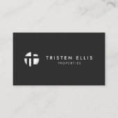 Modernes Monogramm Silver Black Beruflich Visitenkarte (Vorderseite)