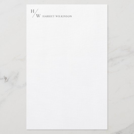 Modernes Monogramm Smokey Gray Personal Stationery Briefpapier (Vorderseite)
