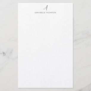 Modernes Monogramm Smokey Gray Personal Stationery Briefpapier