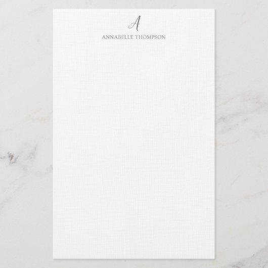 Modernes Monogramm Smokey Gray Personal Stationery Briefpapier (Vorderseite)