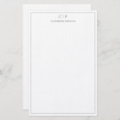 Modernes Monogramm Smokey Gray Personal Stationery Briefpapier (Vorne/Hinten)