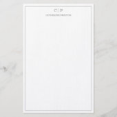Modernes Monogramm Smokey Gray Personal Stationery Briefpapier (Vorderseite)
