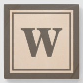 Modernes Monogramm Steinuntersetzer (Vorderseite)