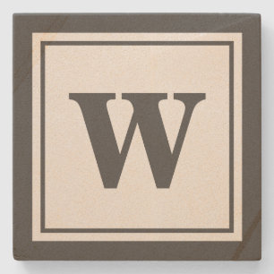 Modernes Monogramm Steinuntersetzer