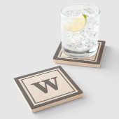 Modernes Monogramm Steinuntersetzer (Seitenansicht)