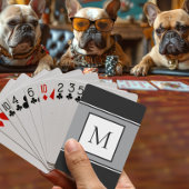 Modernes Monogramm Stilvolle Initial Trendy Black Spielkarten